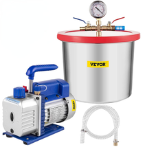 4CFM 1/3HP Vacuum Pump with High-Capacity 2 Gallon Vacuum Chamber, Vacuum Pump C - £139.95 GBP