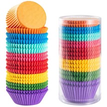 Gifbera Bright Rainbow Standard Cupcake Liners Solid Colorful Paper Baki... - £16.47 GBP