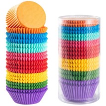 Gifbera Bright Rainbow Standard Cupcake Liners Solid Colorful Paper Baki... - $20.99