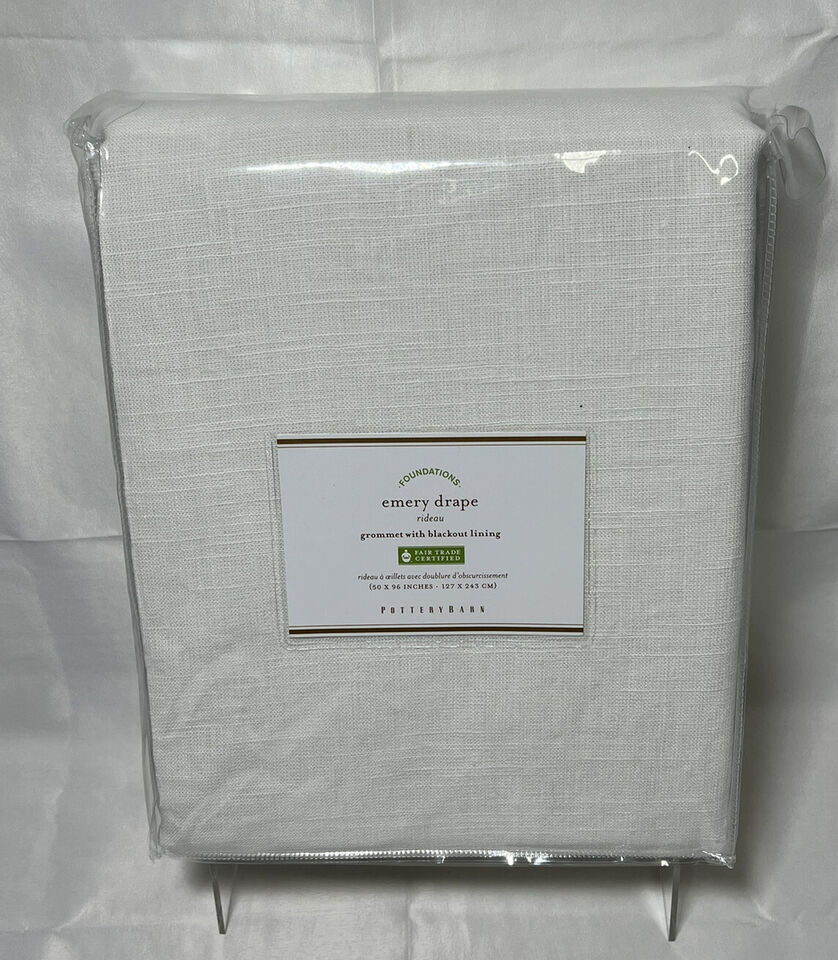 Primary image for Pottery Barn Emery Drape Rideau Grommet Fair Trade Certified 50 X 96 Inches  NEW