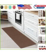 Ultra-Thin Non-Slip Solid Brown Runner Rug for High Traffic Areas 20 - $54.54 CAD