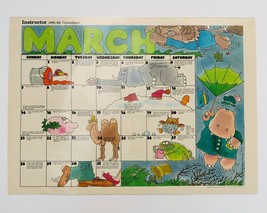 March 1982 2-Sided Class Calendar &amp; Turtle Poster Instructor Magazine Su... - £15.49 GBP