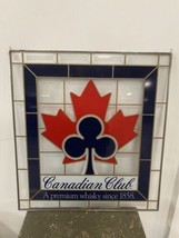 Canadian Club Whiskey Stained Leader Glass Bar Sign Man Cave NOS Adverti... - £57.33 GBP