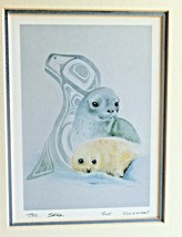 Original Print Artist Sue Coleman Lithograph &quot;The Seal&quot; Tribal Art - £13.93 GBP