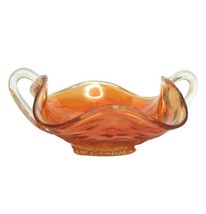 Fenton Honeycomb and Clover Marigold Carnival Glass Bonbon Candy Dish Or... - $31.34