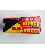 NIP 10 MAXELL UR-90 Blank Cassette Tapes with CASE LOGIC Storage Case 