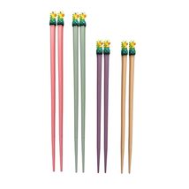 THY COLLECTIBLES 4 Pairs Colorful Fiberglass Non-Slip Reusable Family Chopsticks - £7.22 GBP