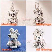 Labrador Puppy / Bulldog Puppy  / Bull Terrier Dog / Sweet Cat Dangle Charm - £13.18 GBP