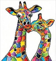 Design Works Colorful Giraffes Counted Cross Stitch Kit, 14ct aida, 10x1... - $22.99