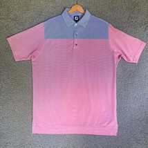 FJ Footjoy Polo Shirt Adult Large Red White Blue Patriotic Long Golfing ... - $24.38