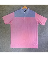 FJ Footjoy Polo Shirt Adult Large Red White Blue Patriotic Long Golfing ... - £19.26 GBP