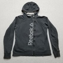 Reebok Hoodie Womens Medium Gray Long Sleeve Full Zip Pockets - €16,10 EUR