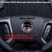 Gloss Black Precut Steering Wheel Emblem Bowtie Decal For 2007-2013 Silv... - £20.36 GBP