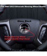 Gloss Black Precut Steering Wheel Emblem Bowtie Decal For 2007-2013 Silv... - £20.44 GBP