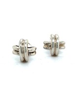 Tiffany &amp; Co Estate X Signature Clip-on Earrings Silver TIF366 - £275.84 GBP