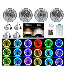 5-3/4&quot; RF RGB SMD Color Change Halo Angel Eye Shift Headlamp LED Headlights Set - £336.15 GBP
