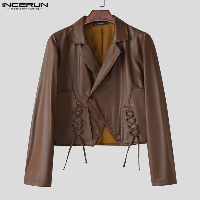 Unisex Stylish Well Fitting Tops Leather Men+Lady Faux Leather Crop Styl... - $80.00