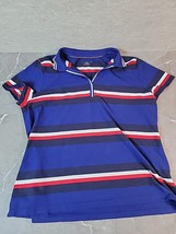 Tommy Hilfiger Polo Shirt Women&#39;s XXL Blue White Red Striped Rugby Classic - £7.49 GBP