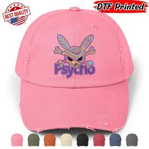 Novelty Fashion Rabbit Distressed Cap Hat Bunny Style Psychedelic 100% C... - $24.99