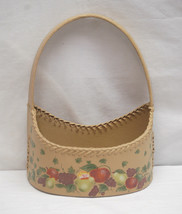Vintage Style Basket Wall Pocket w Harvest Scene Home Garden Decor - £15.65 GBP