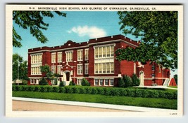 High School Building And Gymnasium Gainesville Georgia Postcard Unposted... - £7.77 GBP