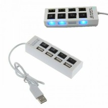 Slim 4-Port USB 2.0 Hub with Individual Power Switches and LEDs - Plug &amp;... - £5.99 GBP