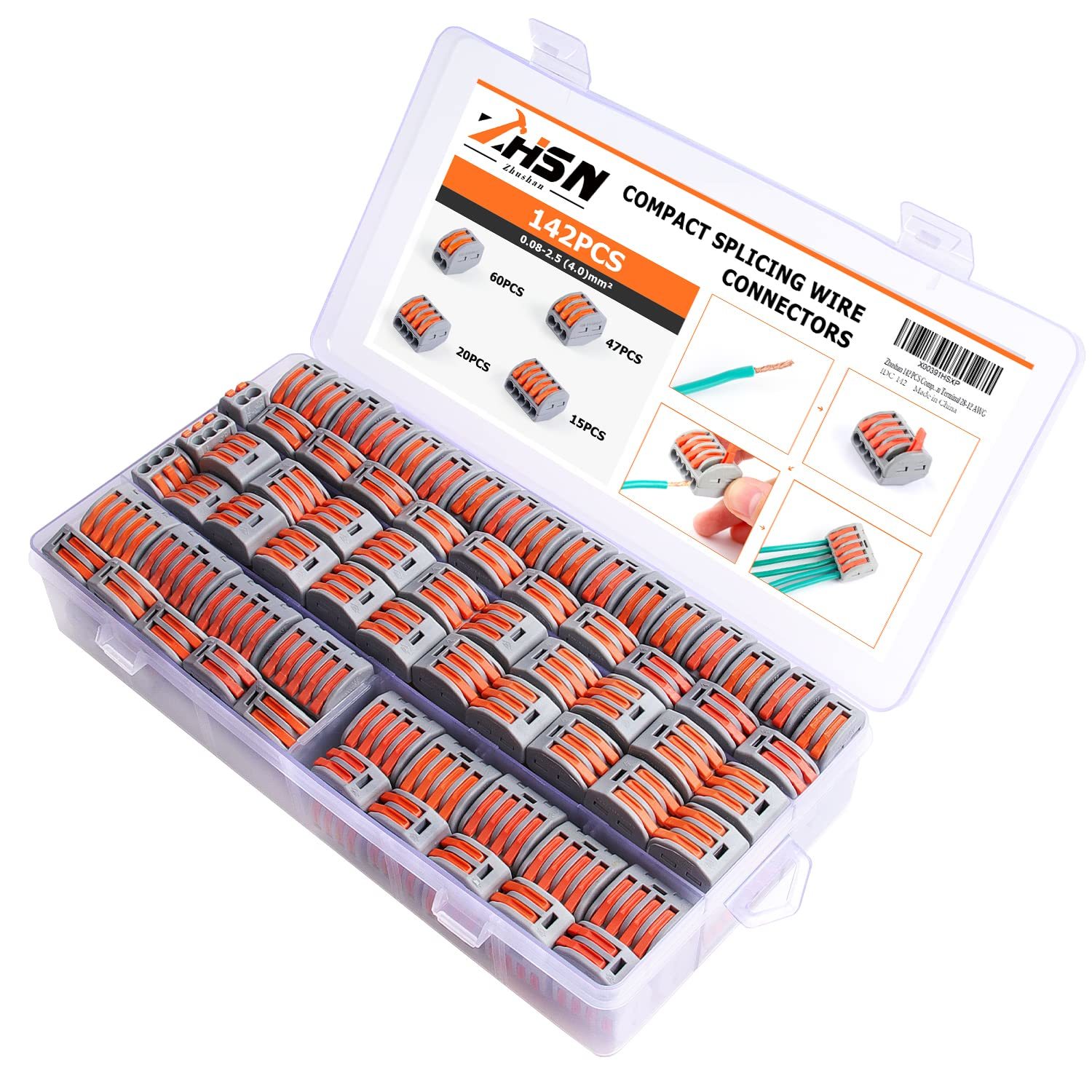 Zhushan 142 Pcs Lever Wire Connectors Nuts Assortment Kit - Quick Discon... - $35.99
