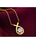 14K Gold Cradle Knot Diamond Necklace | Sparkling Beaded Pendant for Wom... - £384.43 GBP