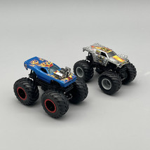 Lot of 2 Hot Wheels Monster Jam 1:64 Roger Dodger Blue Flames &amp; Silver MAXD - $9.89