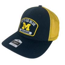 Fan Favorite Michigan Let&#39;s Go Blue Patch Adjustable Snapback Blue Yello... - £17.07 GBP