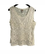 Vintage Y2K Babydoll Top Womens XL White Sheer Lace Sleeveless Coquette ... - $504.75 MXN