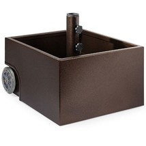 Portable Wheeled Powder Coated Steel Umbrella Base Stand / Planter Box - $3,645.41 MXN