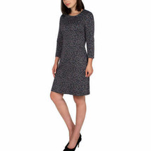 NWT!!! Nicole Miller Women&#39;s ¾ Sleeve Dress Side Pockets Grey Leopardi Medium - £15.95 GBP