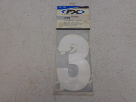 FX Factory Effex 8&quot; Pro Number White #3 3 Pack Number Plate FX02-4373 - £6.00 GBP