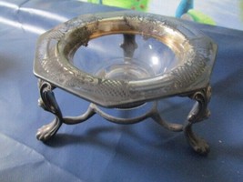 Antique Footed Bowl Glass Overlay Silver - £51.31 GBP