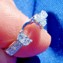 Earth mined Diamond Deco Wedding Band 14k Enhancer Wrap Solitaire Ring Guard - $2,956.75 CAD