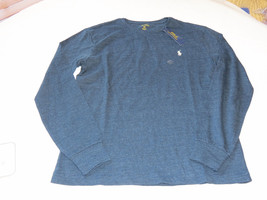 Polo Ralph Lauren Mens long sleeve T shirt S Blue Eclip navy hthr 565003 logo - £30.77 GBP