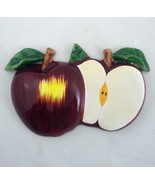 Red Apples 3D Ceramic Wall Hanging Kitchen Plaque Fruit Theme Home Decor... - £9.39 GBP