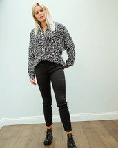 Isabel Marant Etoile Women Catchelae Abstract Print Smocked Shirt Tunic Top L 38 - £76.70 GBP