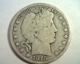 1915-S Barber Half Dollar Good+ G+ Nice Original Coin From Bobs Coins Fast Ship - £18.38 GBP