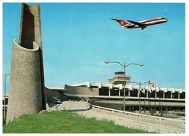 Air Canada Plane in Flight over Vancouver International Airport Vtg Postcard - £11.59 GBP