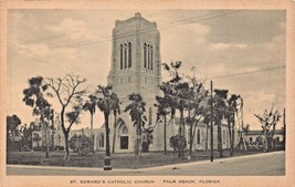 Palm Beach Florida~St Edward&#39;s Catholic Church~Albertype Photo Postcard - £10.72 GBP