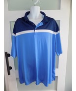 Ben Hogan Blue Heathered/White/Blue SS Polo Golf Shirt Size 3XL Men&#39;s - $24.66 CAD