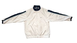 Vintage 80s 90s Nike Windbreaker Womens L 12-14 White Blue Lined Jacket Retro - £21.57 GBP