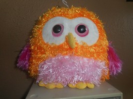 Ganz Whoorah Hoot Owl 7&quot; Plush Stuffed Orange, Pinks, Yellow. Fluffy (NO SOUNDS) - £7.43 GBP