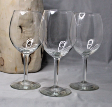 Wine Water Glasses Goblets 6.75&quot; Tall Stemmed Clear Set of 3 - £7.55 GBP