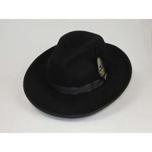 Mens Hat BRUNO CAPELO Australian Wool Wide Brim Fedora Melrose MR370 Black image 2