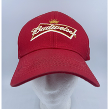 Budweiser Baseball Hat Snapback Red Crown Beer Spell Out Logo Adjustable... - $7.08