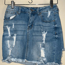 Wax Jean size small distressed stretch mini skirt - £6.35 GBP