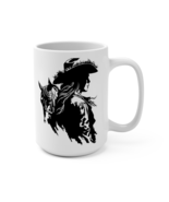 Western Cowgirl Horse Rider Silhouette Coffee Mug, 15 oz, White Ceramic - Rodeo, - $11.29